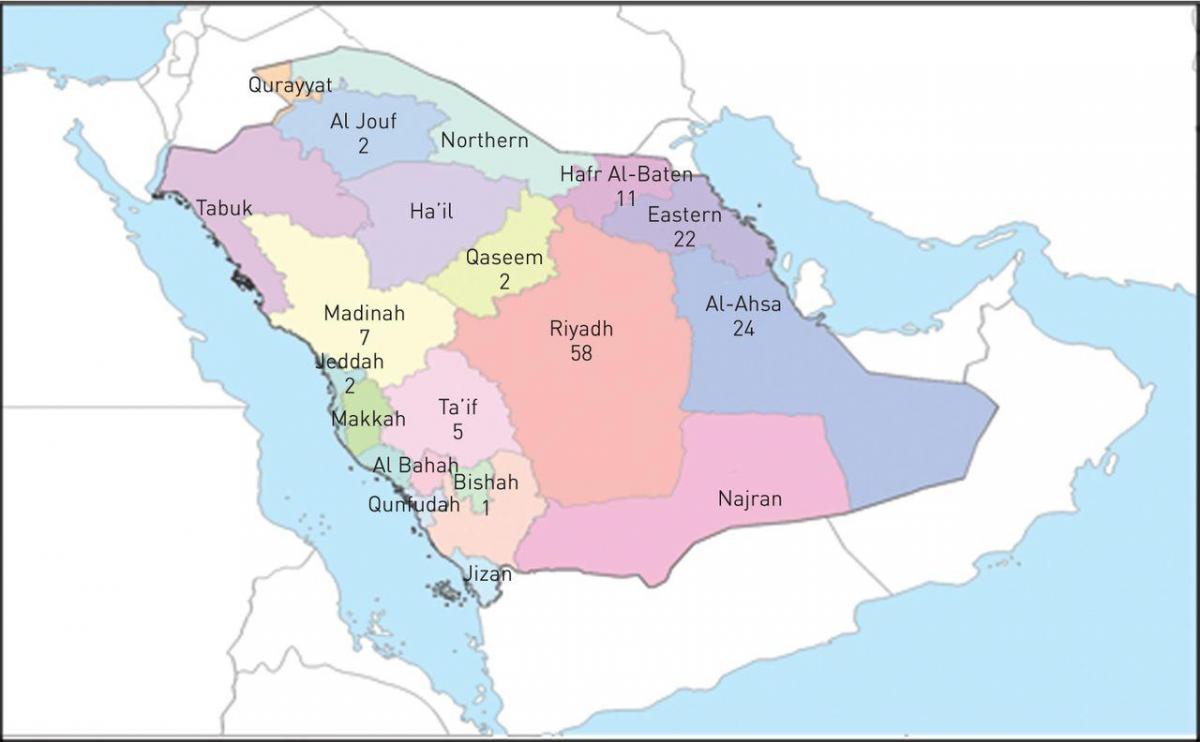 Kort af al ahsa Sádi-Arabía