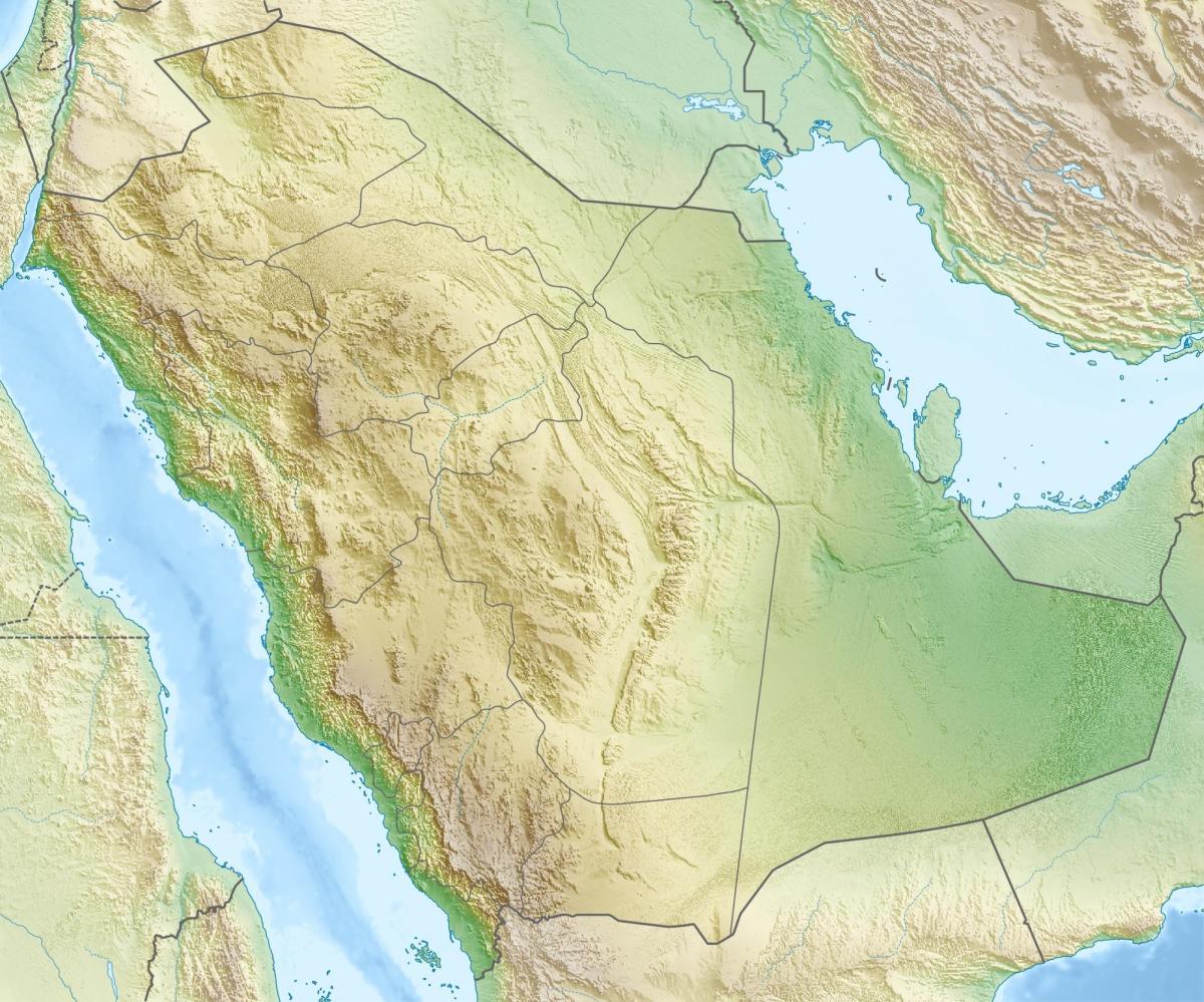 Kort af Sádi Arabíu fjöll