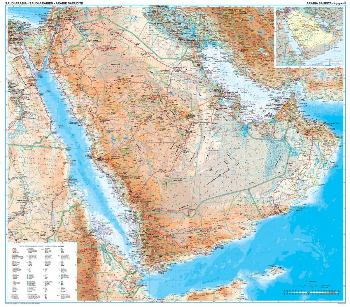 Kort af landslaginu Sádi-Arabía