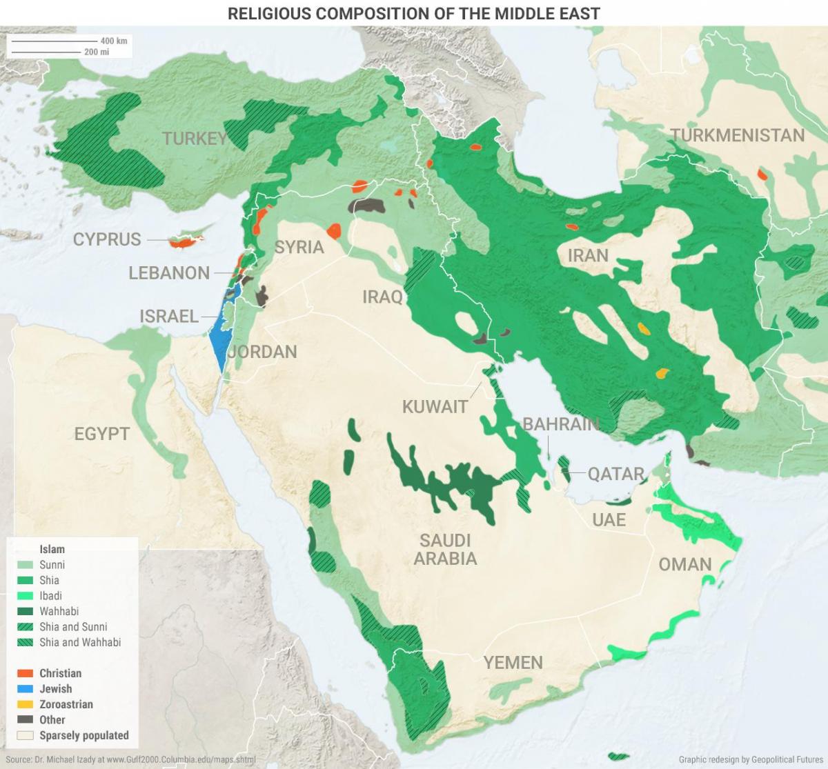 Kort af Sádi Arabíu trú