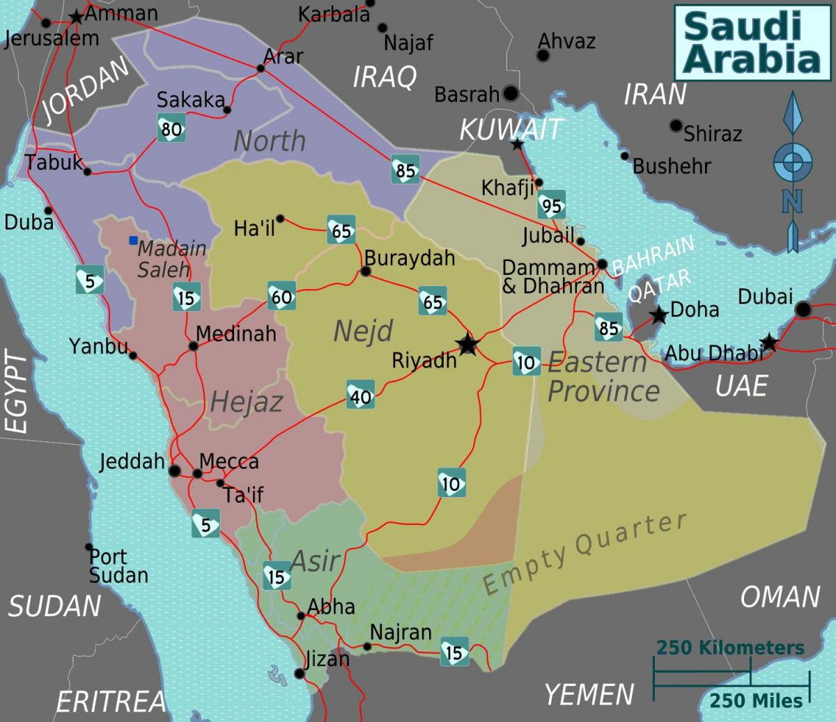 Kort af turaif Sádi-Arabía