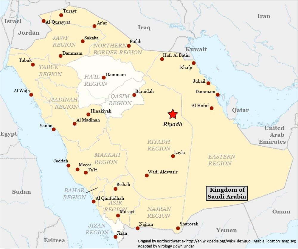 Kort af riyadh Sádi-Arabía