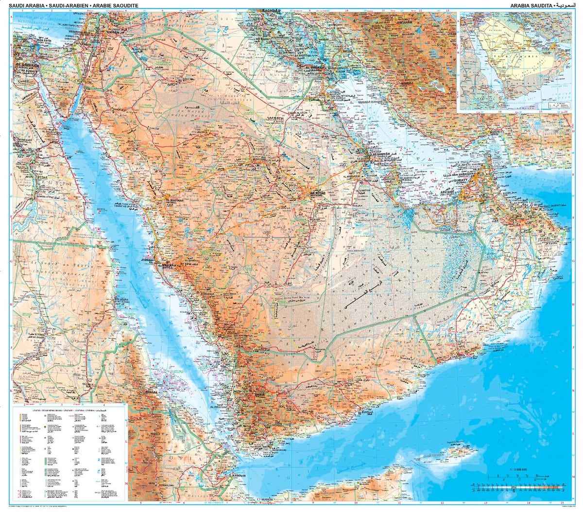 Kort af landslaginu Sádi-Arabía