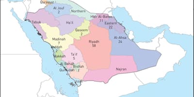 Kort af al ahsa Sádi-Arabía