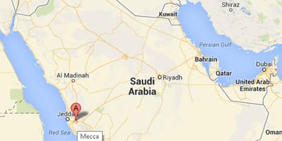 Kort af mekka Sádi-Arabía