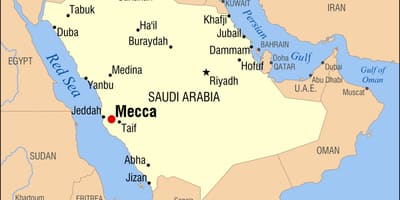 Kort af mekka í Sádi-Arabía